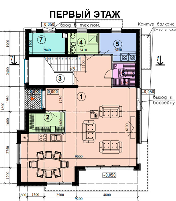 ПЛАНИРОВАКА 1 ЭТАЖА