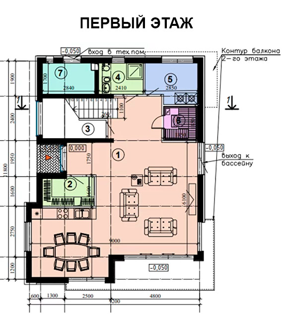 ПЛАНИРОВАКА 1 ЭТАЖА